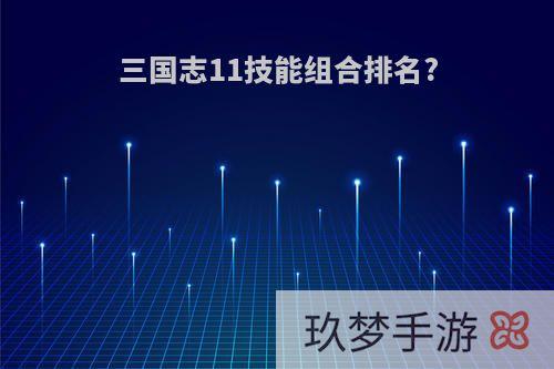 三国志11技能组合排名?