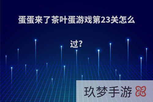 蛋蛋来了茶叶蛋游戏第23关怎么过?