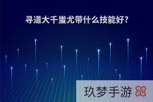 寻道大千蚩尤带什么技能好?