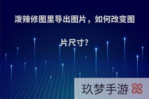 泼辣修图里导出图片，如何改变图片尺寸?