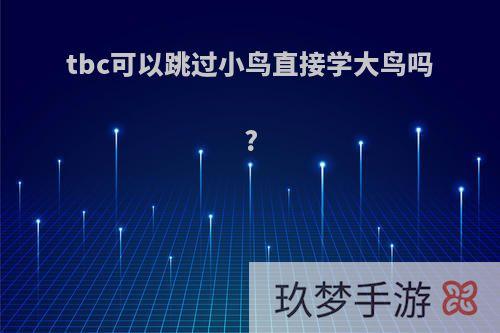 tbc可以跳过小鸟直接学大鸟吗?