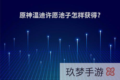 原神温迪许愿池子怎样获得?
