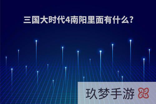 三国大时代4南阳里面有什么?