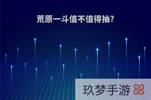 荒原一斗值不值得抽?