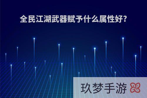 全民江湖武器赋予什么属性好?