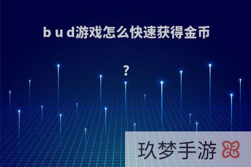 b u d游戏怎么快速获得金币?