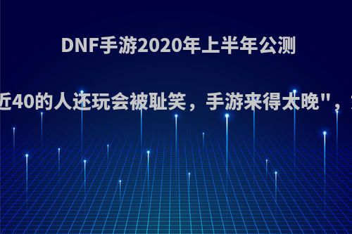 DNF手游2020年上半年公测，网友