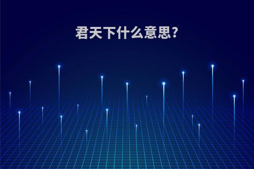 君天下什么意思?