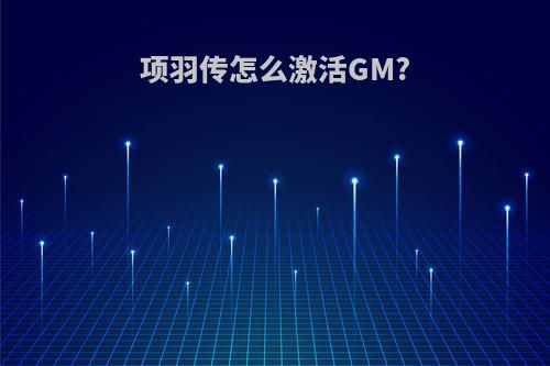 项羽传怎么激活GM?