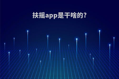 扶摇app是干啥的?