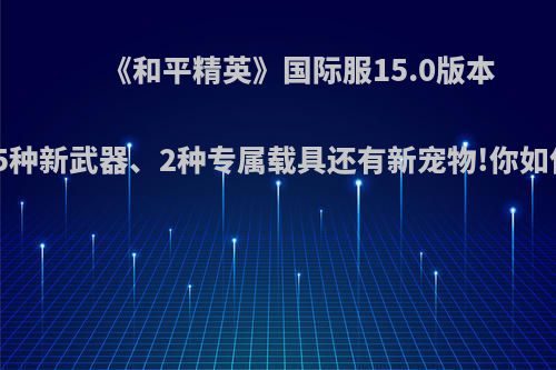 《和平精英》国际服15.0版本开测，5种新武器、2种专属载具还有新宠物!你如何评价?