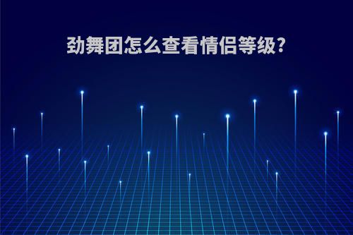 劲舞团怎么查看情侣等级?