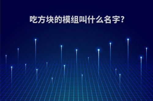 吃方块的模组叫什么名字?