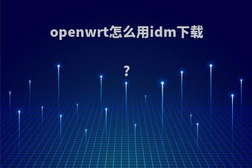 openwrt怎么用idm下载?