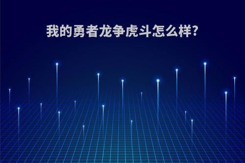 我的勇者龙争虎斗怎么样?