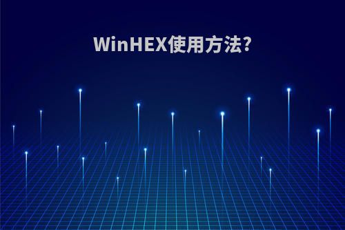 WinHEX使用方法?