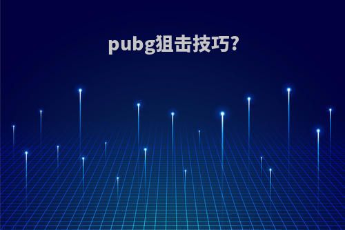 pubg狙击技巧?