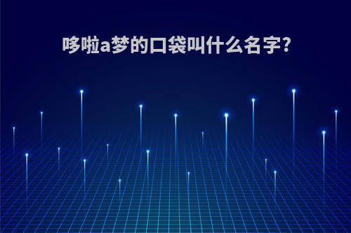 哆啦a梦的口袋叫什么名字?