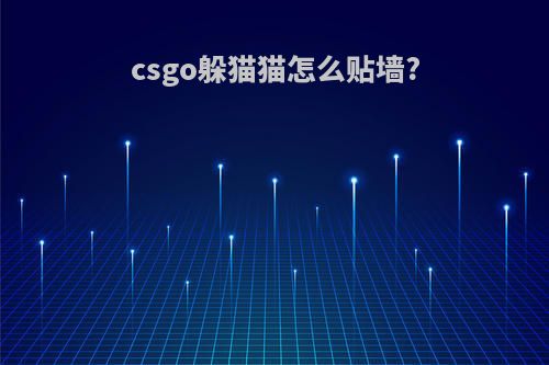 csgo躲猫猫怎么贴墙?