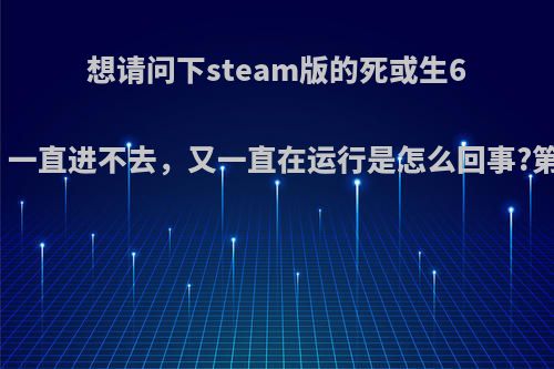 想请问下steam版的死或生6一打开就是黑屏，一直进不去，又一直在运行是怎么回事?第一次玩是好好的?