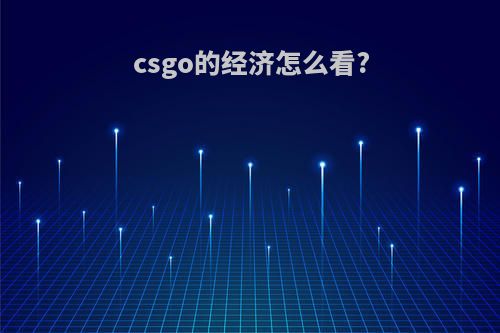 csgo的经济怎么看?