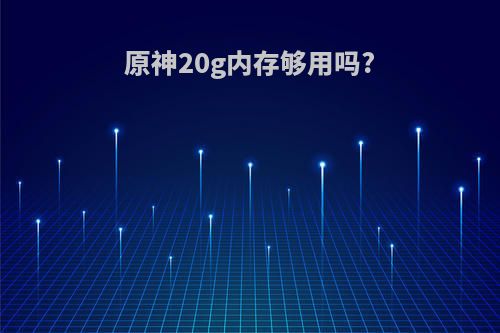 原神20g内存够用吗?