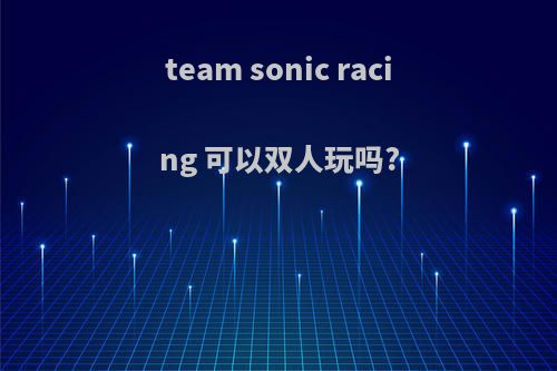 team sonic racing 可以双人玩吗?