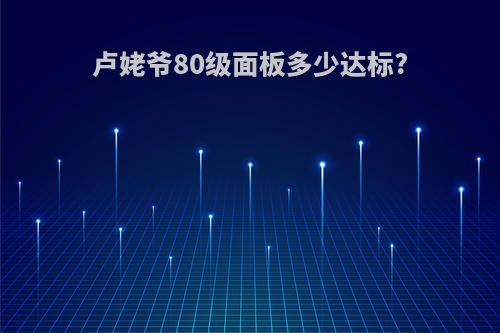 卢姥爷80级面板多少达标?