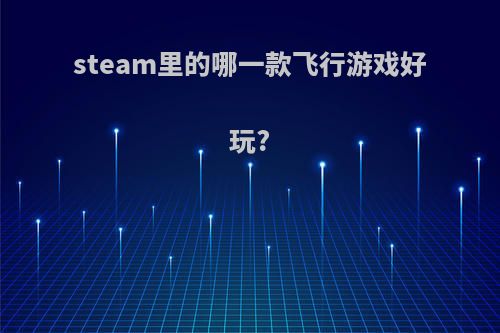 steam里的哪一款飞行游戏好玩?