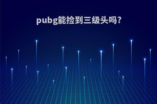 pubg能捡到三级头吗?