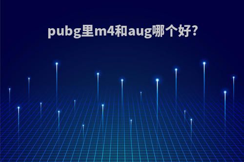 pubg里m4和aug哪个好?